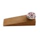 2 Pieces Black Pink Floral Crackle Ceramic Wooden Door Stopper